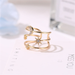 Bulk Jewelry Wholesale copper three-layer hollow star moon diamond five-pointed star rings JDC-RS-MH007 Wholesale factory from China YIWU China