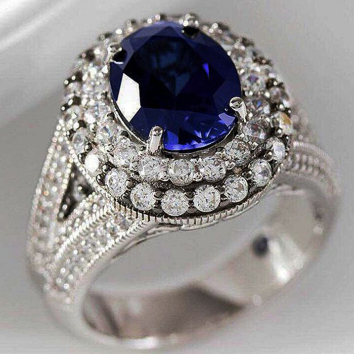 Wholesale copper treasure blue rings JDC-RS-WN009 Rings 薇妮 AJZ3905 6 Wholesale Jewelry JoyasDeChina Joyas De China