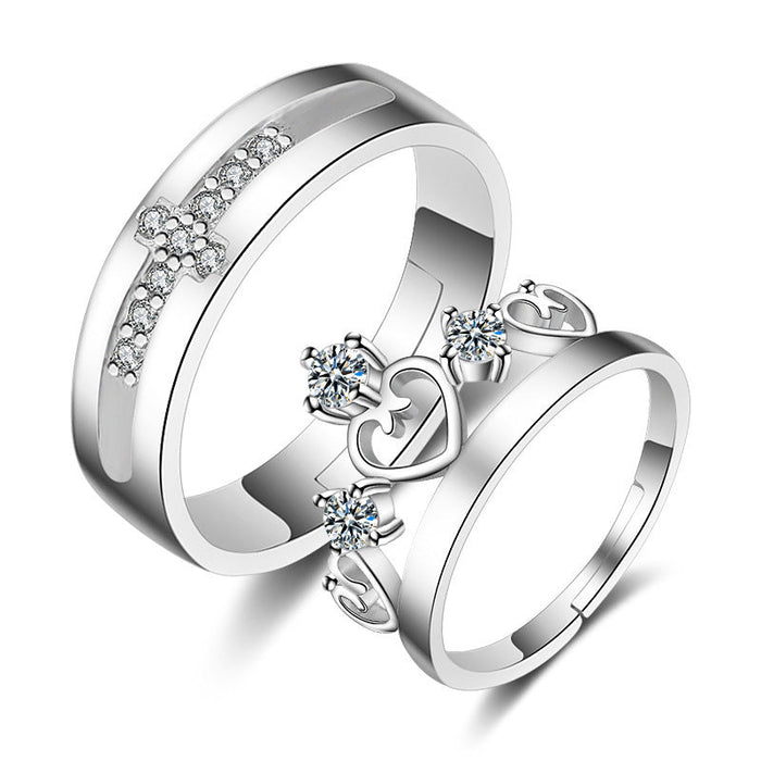 Wholesale Copper Zircon Couple Rings JDC-RS-YZM044 Rings 伊之美 Wholesale Jewelry JoyasDeChina Joyas De China