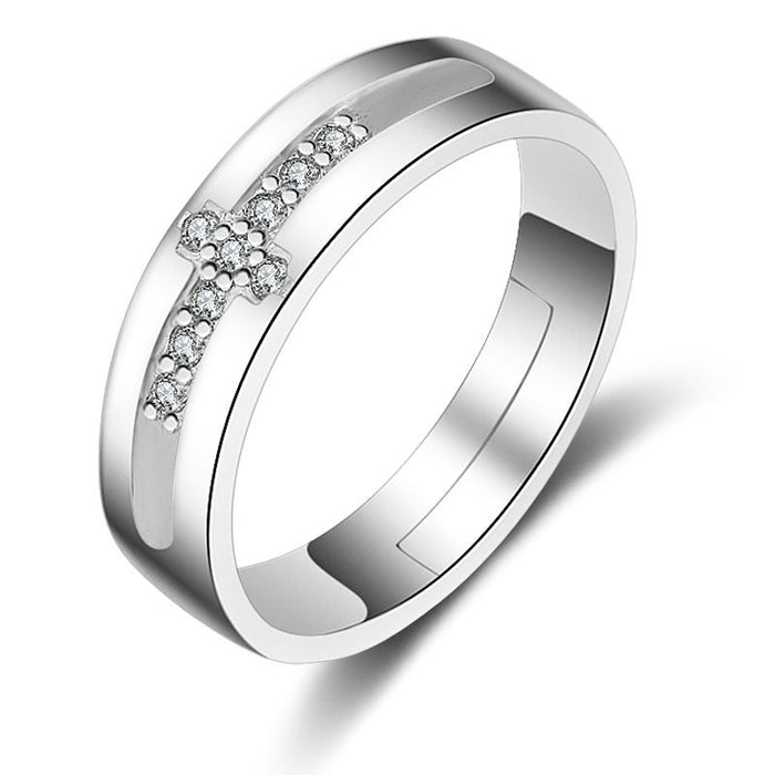 Wholesale Copper Zircon Couple Rings JDC-RS-YZM044 Rings 伊之美 male adjustable Wholesale Jewelry JoyasDeChina Joyas De China