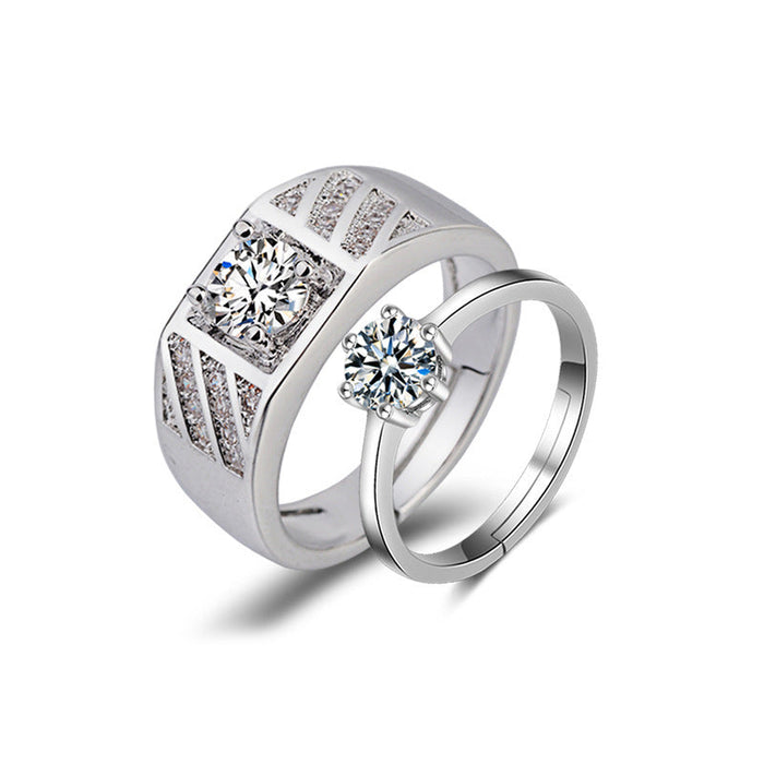 Wholesale Copper Zircon Couple Rings JDC-RS-YZM048 Rings 伊之美 Wholesale Jewelry JoyasDeChina Joyas De China
