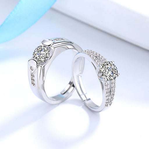 Wholesale Copper Zircon Couple Rings JDC-RS-YZM050 Rings 伊之美 Wholesale Jewelry JoyasDeChina Joyas De China