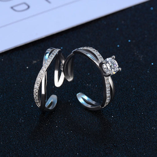 Wholesale Copper Zircon Couple Rings JDC-RS-YZM052 Rings 伊之美 male Wholesale Jewelry JoyasDeChina Joyas De China
