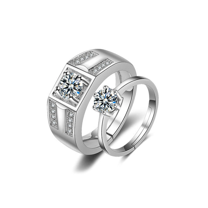 Wholesale Copper Zircon Couple Rings JDC-RS-YZM057 Rings 伊之美 Wholesale Jewelry JoyasDeChina Joyas De China