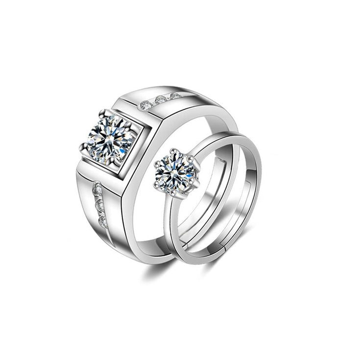 Wholesale Copper Zircon Couple Rings JDC-RS-YZM060 Rings 伊之美 Wholesale Jewelry JoyasDeChina Joyas De China
