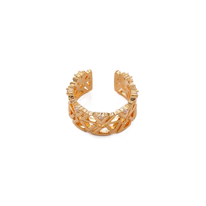 Wholesale copper zircon earrings JDC-ES-YWLY024 Earrings 丽轶 gold single Wholesale Jewelry JoyasDeChina Joyas De China
