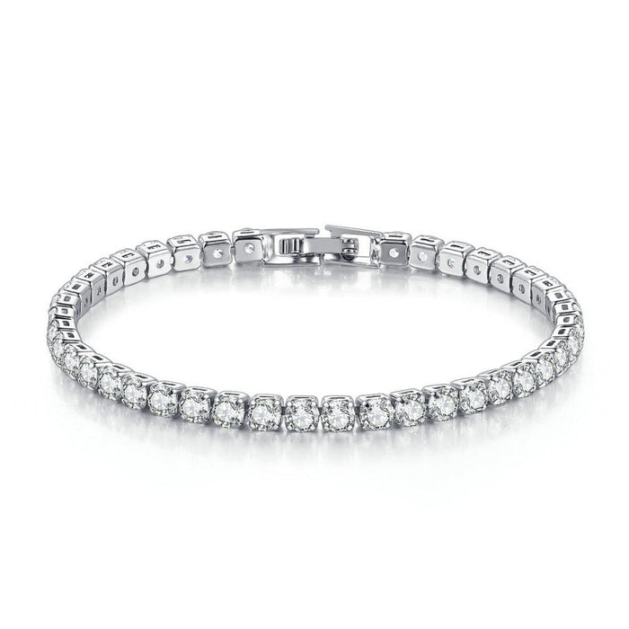 Wholesale Copper Zircon Full Diamond Tennis Chain Bracelet JDC-BT-ZuoYi001 Bracelet 佐伊 white 17cm Wholesale Jewelry JoyasDeChina Joyas De China