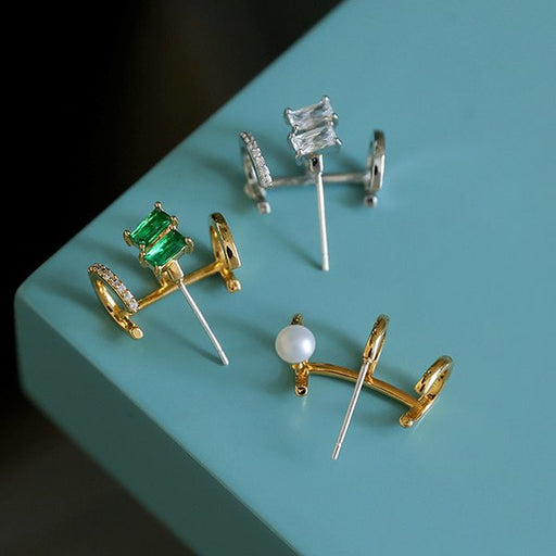 Wholesale Copper Zircon Pearl Earrings JDC-ES-YWLY005 Earrings 丽轶 Wholesale Jewelry JoyasDeChina Joyas De China