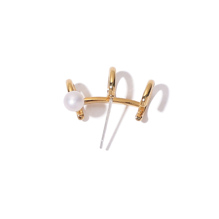 Wholesale Copper Zircon Pearl Earrings JDC-ES-YWLY005 Earrings 丽轶 C single Wholesale Jewelry JoyasDeChina Joyas De China