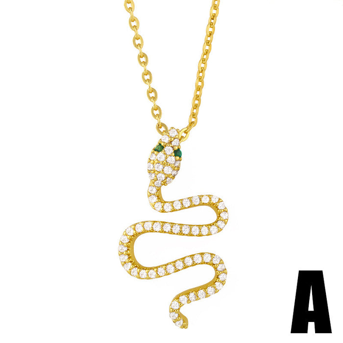 Wholesale Copper Zircon Snake Necklaces JDC-NE-AS400 Necklaces 翱升 A Wholesale Jewelry JoyasDeChina Joyas De China