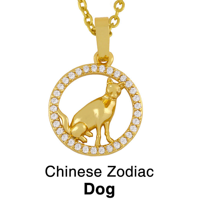 Wholesale Copper Zircon Snake Necklaces JDC-NE-AS401 Necklaces 翱升 Dog Wholesale Jewelry JoyasDeChina Joyas De China