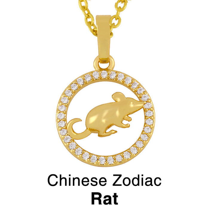 Wholesale Copper Zircon Snake Necklaces JDC-NE-AS401 Necklaces 翱升 Rat Wholesale Jewelry JoyasDeChina Joyas De China