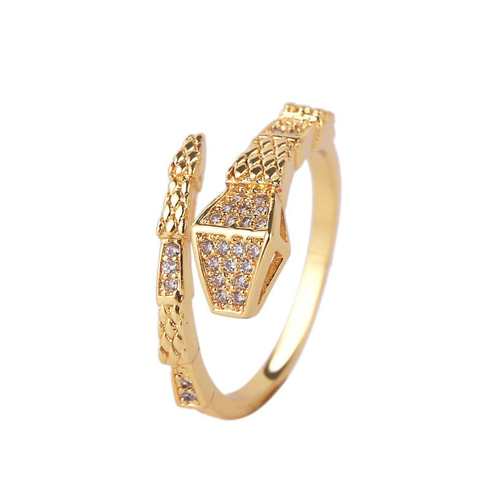 Wholesale Copper Zircon Snake Rings JDC-RS-Yuet004 Rings 跃腾 Wholesale Jewelry JoyasDeChina Joyas De China