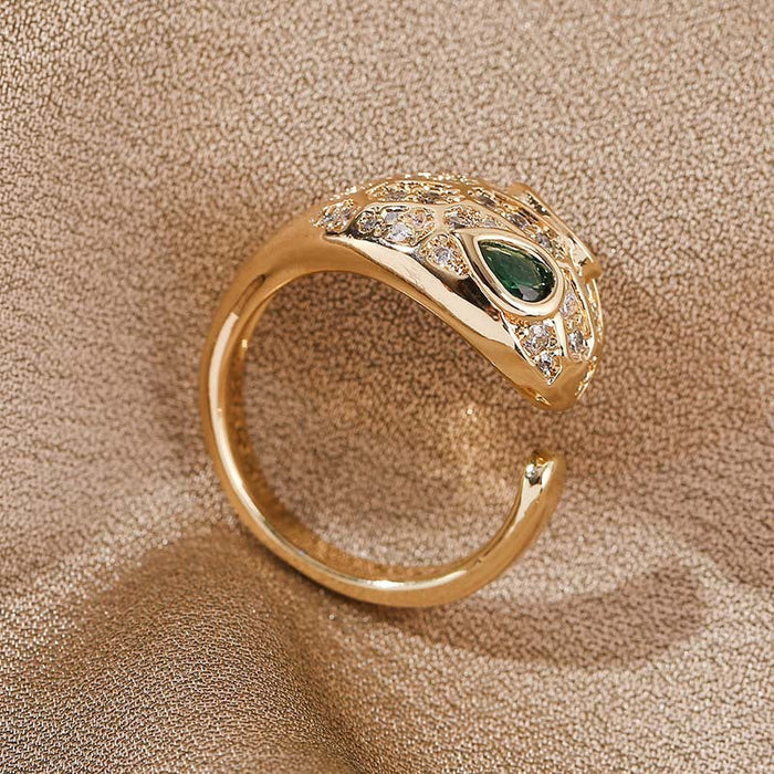Wholesale Copper Zircon Snake Rings JDC-RS-Yuet005 Rings 跃腾 Wholesale Jewelry JoyasDeChina Joyas De China