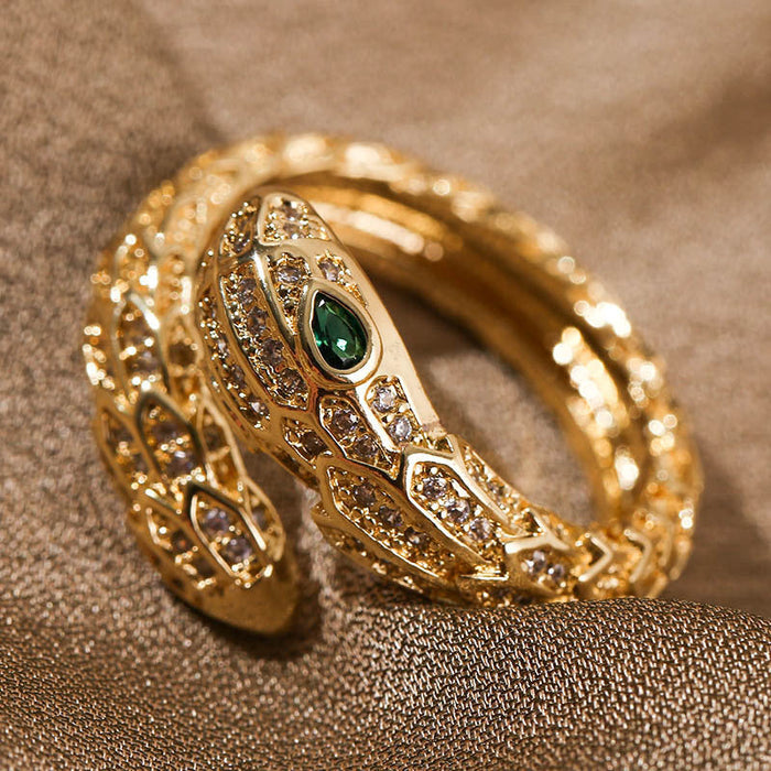 Wholesale Copper Zircon Snake Rings JDC-RS-Yuet006 Rings 跃腾 Wholesale Jewelry JoyasDeChina Joyas De China