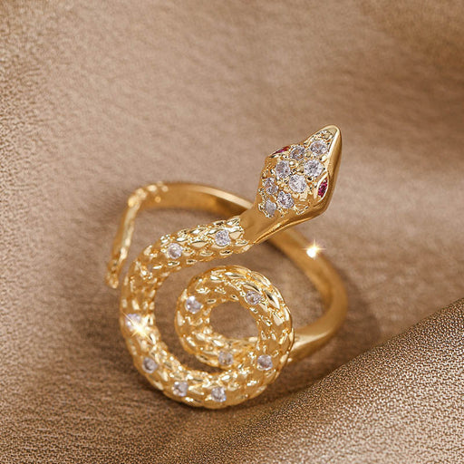 Wholesale Copper Zircon Snake Rings JDC-RS-Yuet007 Rings 跃腾 Wholesale Jewelry JoyasDeChina Joyas De China