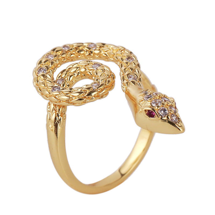 Wholesale Copper Zircon Snake Rings JDC-RS-Yuet007 Rings 跃腾 Wholesale Jewelry JoyasDeChina Joyas De China