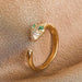 Wholesale Copper Zircon Snake Rings JDC-RS-Yuet010 Rings 跃腾 gold adjustable Wholesale Jewelry JoyasDeChina Joyas De China