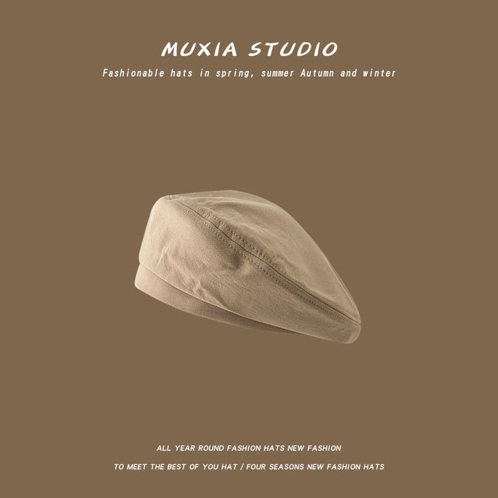 Wholesale Cotton Beret Thin Octagon Hat JDC-FH-Muxia010 Fashionhat 沐夏 khaki M(56-58cm) Wholesale Jewelry JoyasDeChina Joyas De China