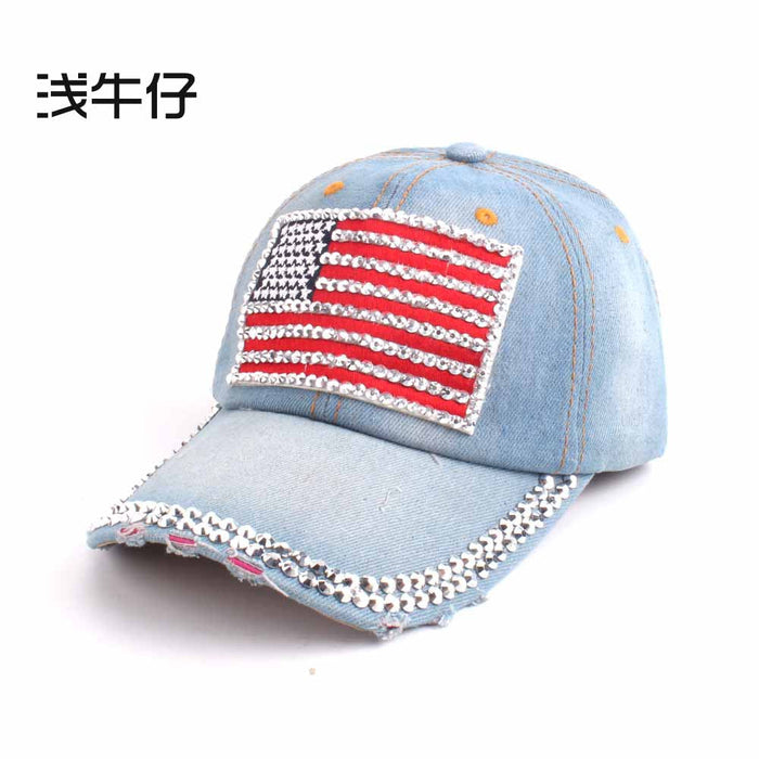 Wholesale cotton Flag Hat JDC-FH-GSYH035 FashionHat 予画 light blue Average code Wholesale Jewelry JoyasDeChina Joyas De China