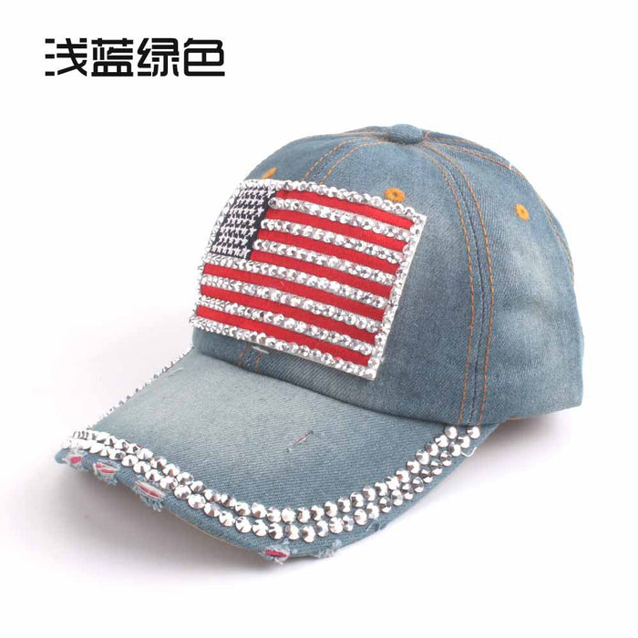 Wholesale cotton Flag Hat JDC-FH-GSYH035 FashionHat 予画 Light blue green Average code Wholesale Jewelry JoyasDeChina Joyas De China