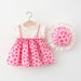 Wholesale Cotton Girls Flower Matching Love Dress With Hat JDC-BC-YiBei001 Baby clothes 熠贝 pink 73CM Wholesale Jewelry JoyasDeChina Joyas De China
