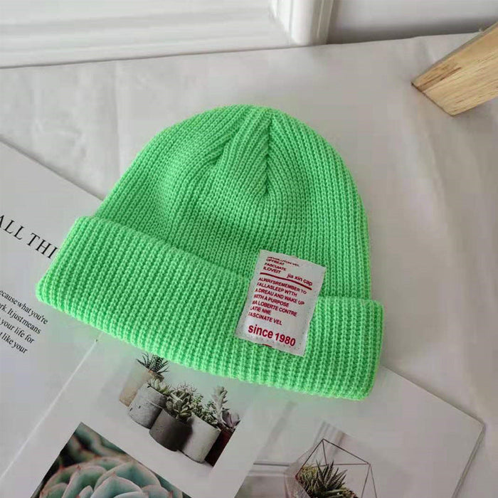 Wholesale cotton polyester color knitted hat JDC-FH-NLS014 Fashionhat 倪罗诗 green 54-58cm Wholesale Jewelry JoyasDeChina Joyas De China