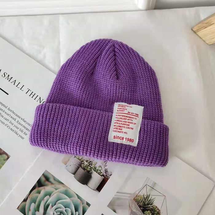 Wholesale cotton polyester color knitted hat JDC-FH-NLS014 Fashionhat 倪罗诗 purple 54-58cm Wholesale Jewelry JoyasDeChina Joyas De China