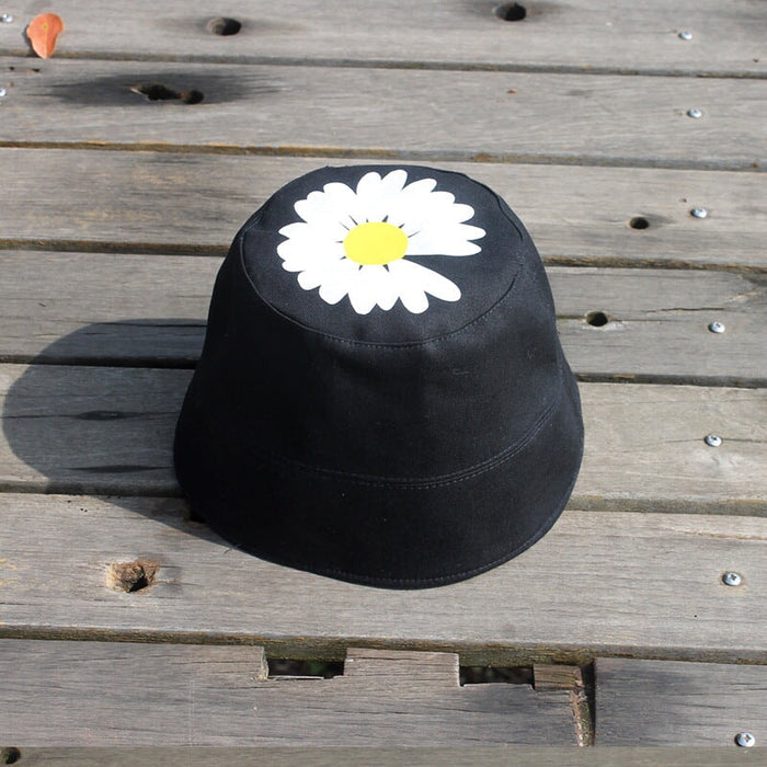 Wholesale Cotton Small Daisy Sun Hat JDC-FH-Hanc012 Fashionhat 涵承 Bucket-black one size Wholesale Jewelry JoyasDeChina Joyas De China