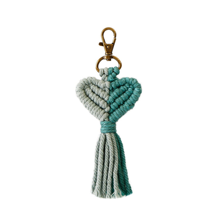 Wholesale Cotton String Zinc Alloy Heart Tassel Keychain JDC-KC-JM001 Keychains 杰米 Wholesale Jewelry JoyasDeChina Joyas De China