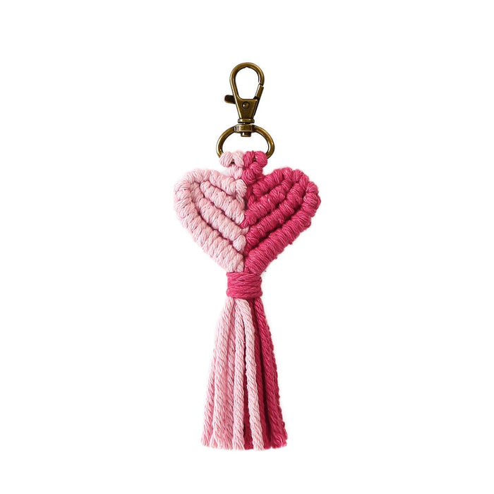 Wholesale Cotton String Zinc Alloy Heart Tassel Keychain JDC-KC-JM001 Keychains 杰米 Wholesale Jewelry JoyasDeChina Joyas De China
