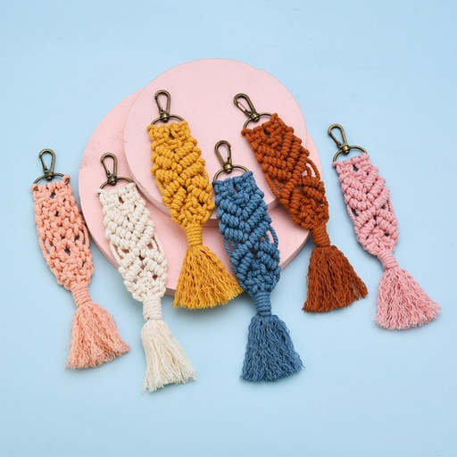 Wholesale Cotton Thread Tassel Pendant Knot Keychain JDC-KC-WS140 Keychains 围颂 Wholesale Jewelry JoyasDeChina Joyas De China