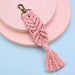Wholesale Cotton Thread Tassel Pendant Knot Keychain JDC-KC-WS140 Keychains 围颂 pink Wholesale Jewelry JoyasDeChina Joyas De China