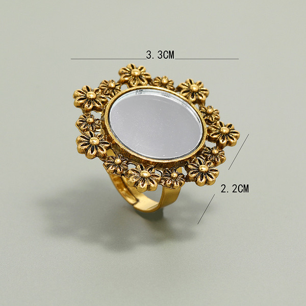 Wholesale court style carved mirror flower ring JDC-RS-KQ026 Rings JoyasDeChina Wholesale Jewelry JoyasDeChina Joyas De China