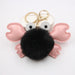Wholesale crab alloy imitation hair hair ball pendant pom pom keychain JDC-KC-Zuge020 Keychains 祖格 Wholesale Jewelry JoyasDeChina Joyas De China