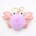 Wholesale crab alloy imitation hair hair ball pendant pom pom keychain JDC-KC-Zuge020 Keychains 祖格 Wholesale Jewelry JoyasDeChina Joyas De China