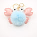 Wholesale crab alloy imitation hair hair ball pendant pom pom keychain JDC-KC-Zuge020 Keychains 祖格 light blue / Wholesale Jewelry JoyasDeChina Joyas De China