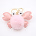 Wholesale crab alloy imitation hair hair ball pendant pom pom keychain JDC-KC-Zuge020 Keychains 祖格 light pink / Wholesale Jewelry JoyasDeChina Joyas De China