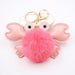 Wholesale crab alloy imitation hair hair ball pendant pom pom keychain JDC-KC-Zuge020 Keychains 祖格 watermelon red / Wholesale Jewelry JoyasDeChina Joyas De China