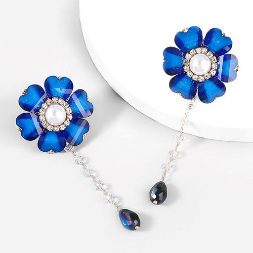 Wholesale creative alloy resin Rhinestone Flower Earrings JDC-ES-JL815 Earrings 氿乐 Wholesale Jewelry JoyasDeChina Joyas De China