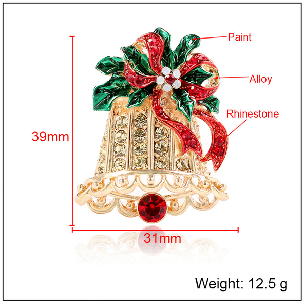 Wholesale creative Christmas bell Brooch JDC-BC-KQ001 Brooches JoyasDeChina Wholesale Jewelry JoyasDeChina Joyas De China