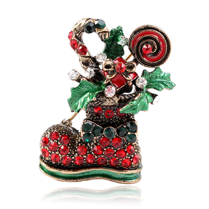 Wholesale creative Christmas shoes Brooch JDC-BC-KQ005 Brooches JoyasDeChina Gu Jin-Color Wholesale Jewelry JoyasDeChina Joyas De China