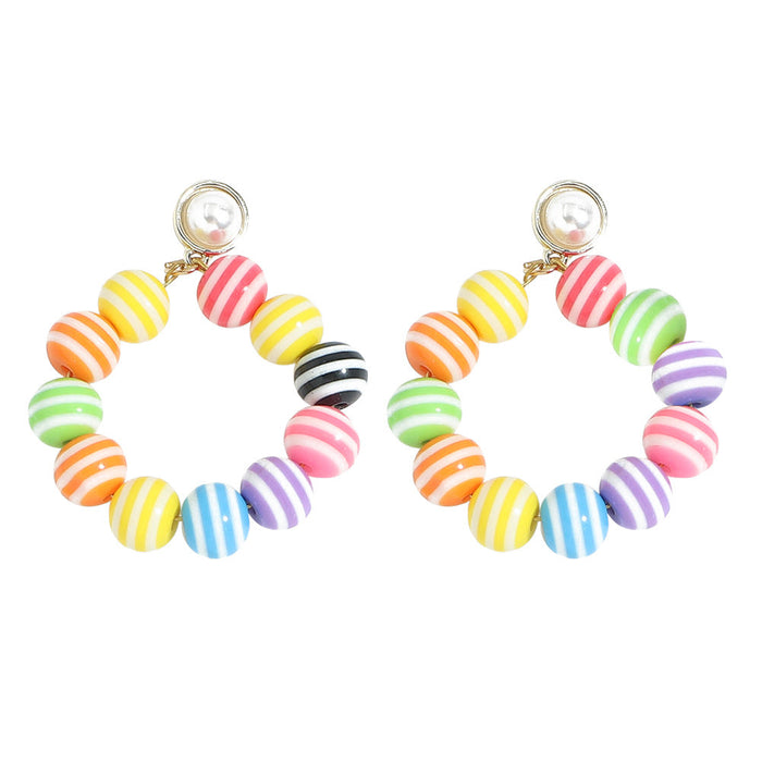 Wholesale creative color acrylic resin Earrings JDC-ES-JQ085 Earrings JoyasDeChina Colored ball (random color) Wholesale Jewelry JoyasDeChina Joyas De China