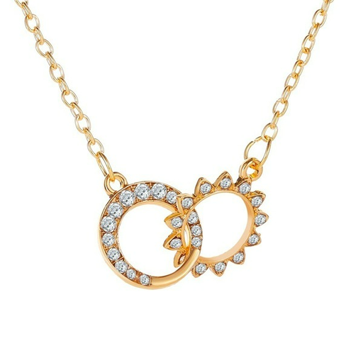 Wholesale creative design double ring necklace JDC-NE-A425 NECKLACE JoyasDeChina Wholesale Jewelry JoyasDeChina Joyas De China