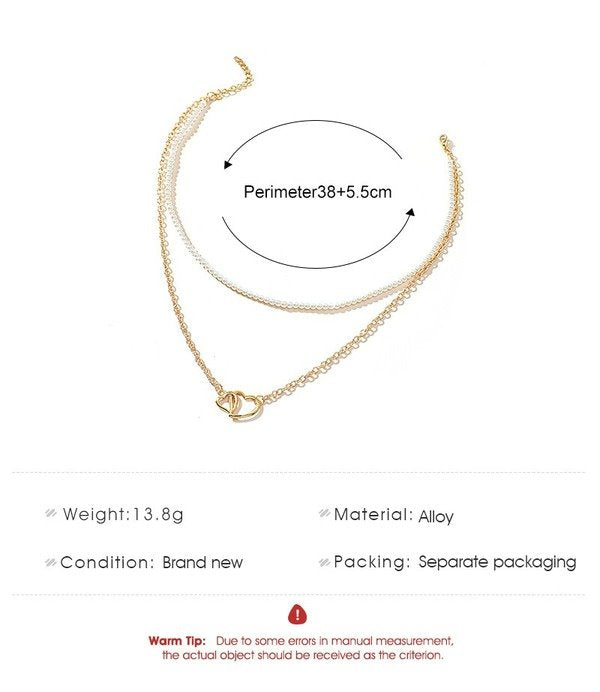 Wholesale creative double layer Pearl Pendant Necklace JDC-NE-A422 NECKLACE JoyasDeChina Wholesale Jewelry JoyasDeChina Joyas De China
