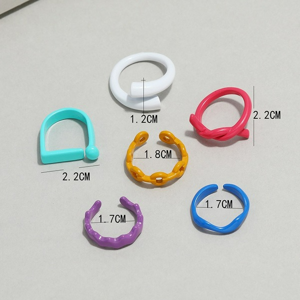 Wholesale creative exaggerated geometry 6-Piece ring set JDC-RS-KQ031 Rings JoyasDeChina Wholesale Jewelry JoyasDeChina Joyas De China