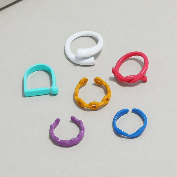 Wholesale creative exaggerated geometry 6-Piece ring set JDC-RS-KQ031 Rings JoyasDeChina Wholesale Jewelry JoyasDeChina Joyas De China