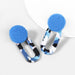 Wholesale creative Flannel Sheet alloy geometric Earrings JDC-ES-JL818 Earrings 氿乐 blue Wholesale Jewelry JoyasDeChina Joyas De China