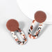 Wholesale creative Flannel Sheet alloy geometric Earrings JDC-ES-JL818 Earrings 氿乐 brown Wholesale Jewelry JoyasDeChina Joyas De China