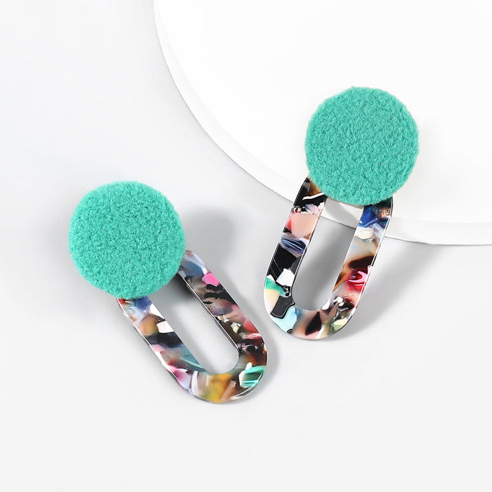 Wholesale creative Flannel Sheet alloy geometric Earrings JDC-ES-JL818 Earrings 氿乐 green Wholesale Jewelry JoyasDeChina Joyas De China